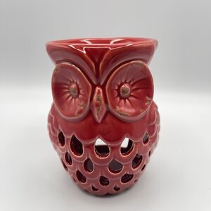 Kirkland's Rustic Red Owl Wax Oil Warmer Melt Home Fragrance Cottage Core 6"×4"
